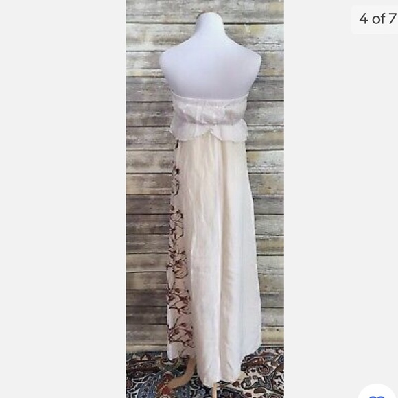 Elegant Strapless Cream Dress - Picture 4 of 15
